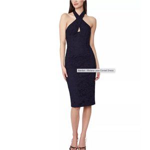 BARDOT Navy Riviera Lace Corset Dress Sz 2